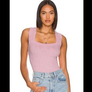 Free people love letter tank top- light pink